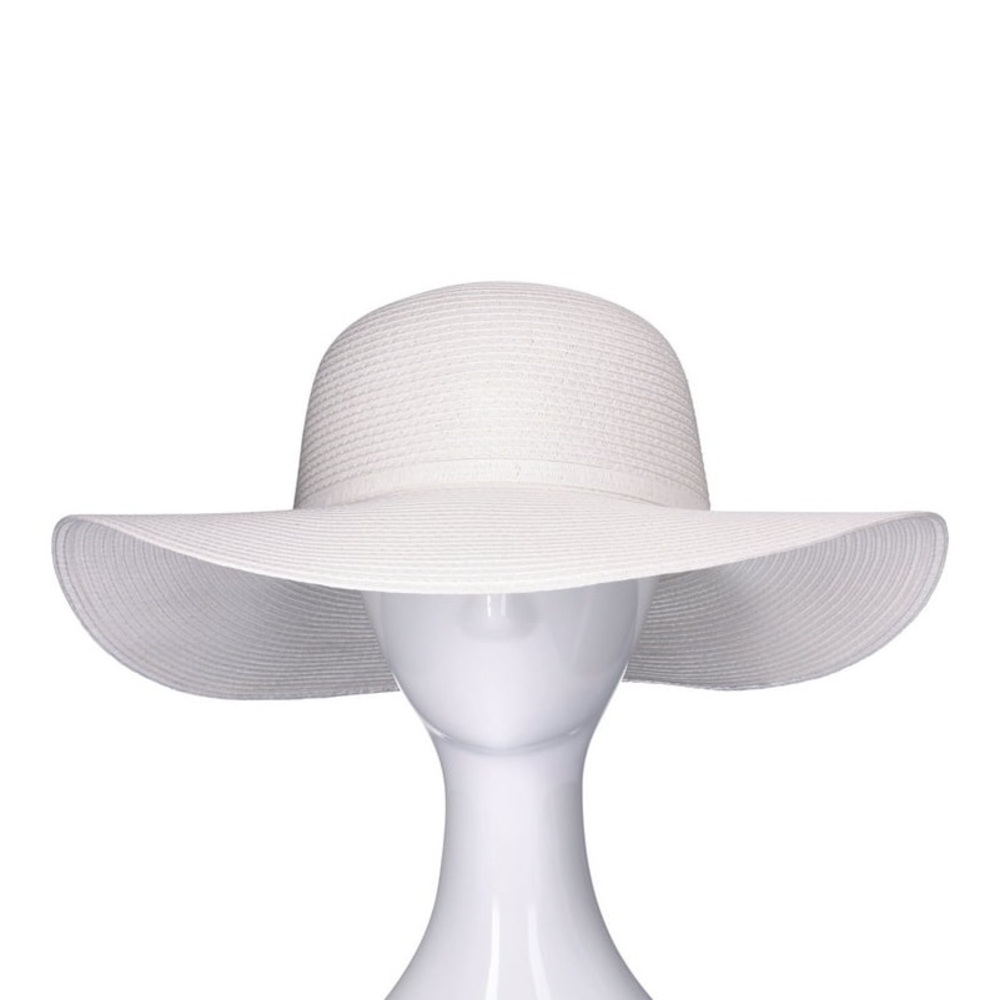 Time and Tru White Wide-Brimmed Sun Hat